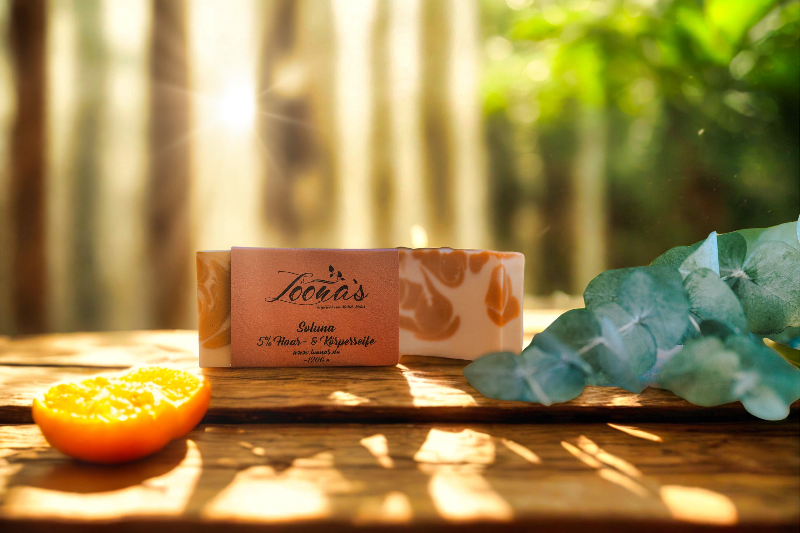 Loona’s Soluna Naturseife – handgemachte 2-in-1 Seife für Haut & Haar mit ätherischen Ölen und natürlichem Sommerduft, plastikfrei & palmölfrei