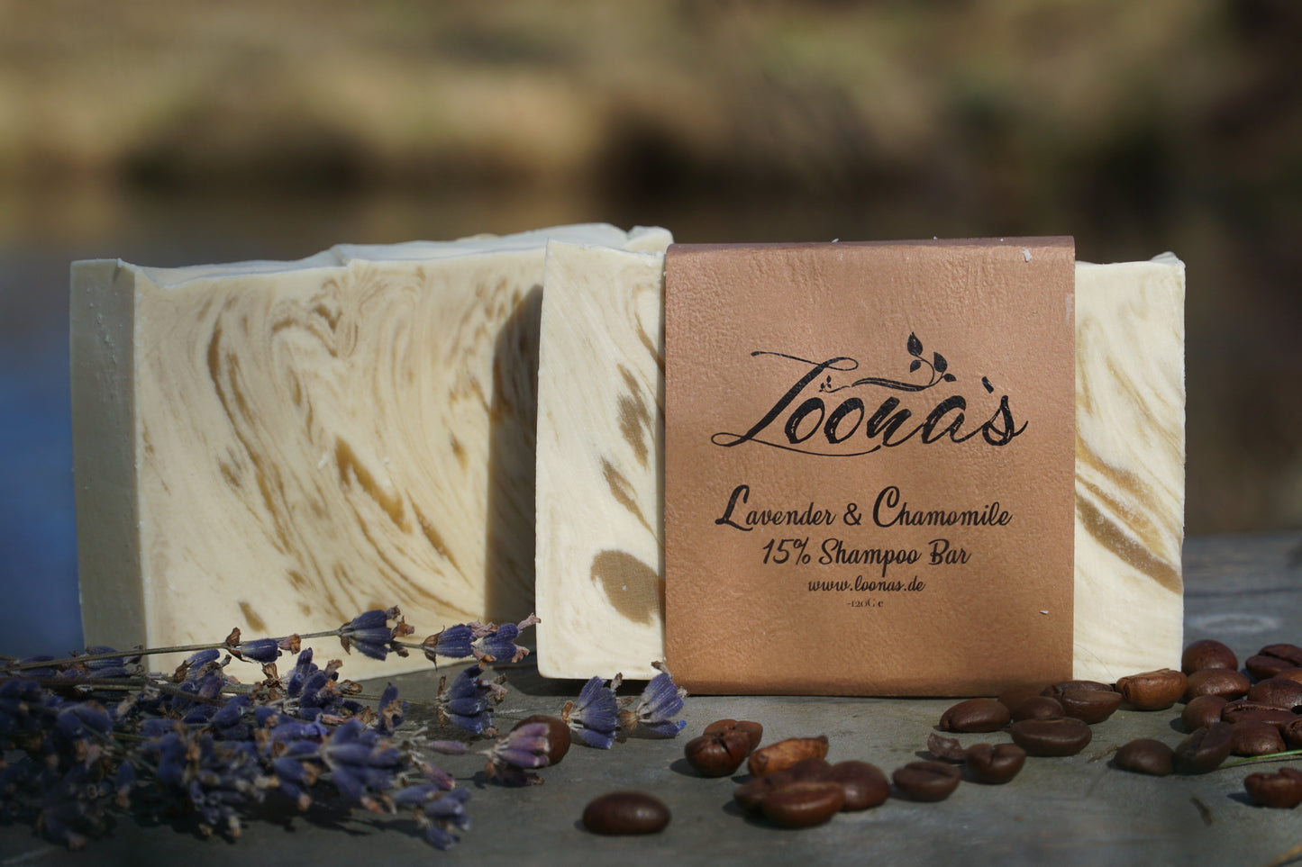 15% Lavendel mit Kamille & Kaffee Haarseife (Haarwachstum & Tiefenpflege)