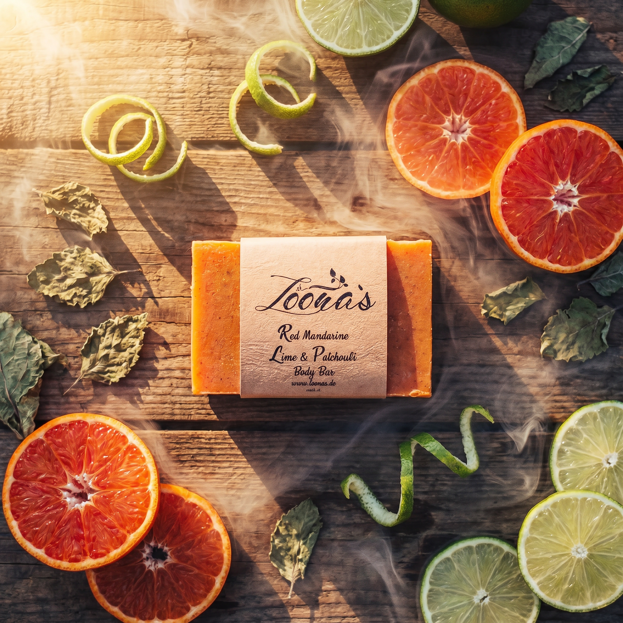 LOONAS Rote Mandarine Körperseife mit Patchouli und Limette