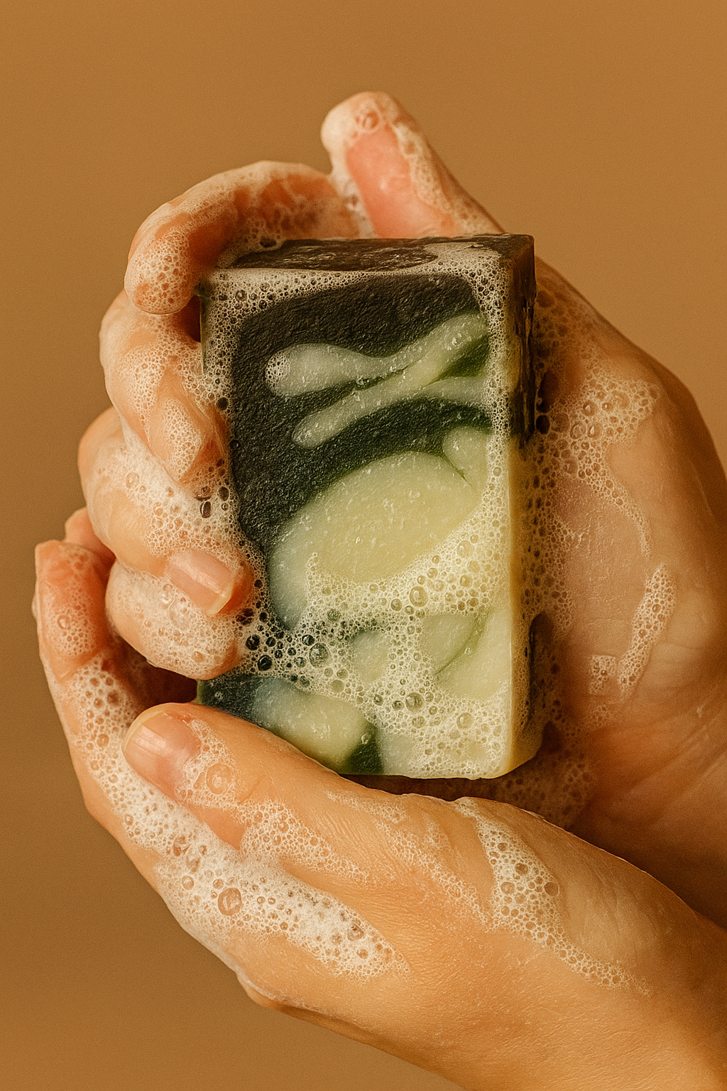 Cremiger Schaum und Naturseife