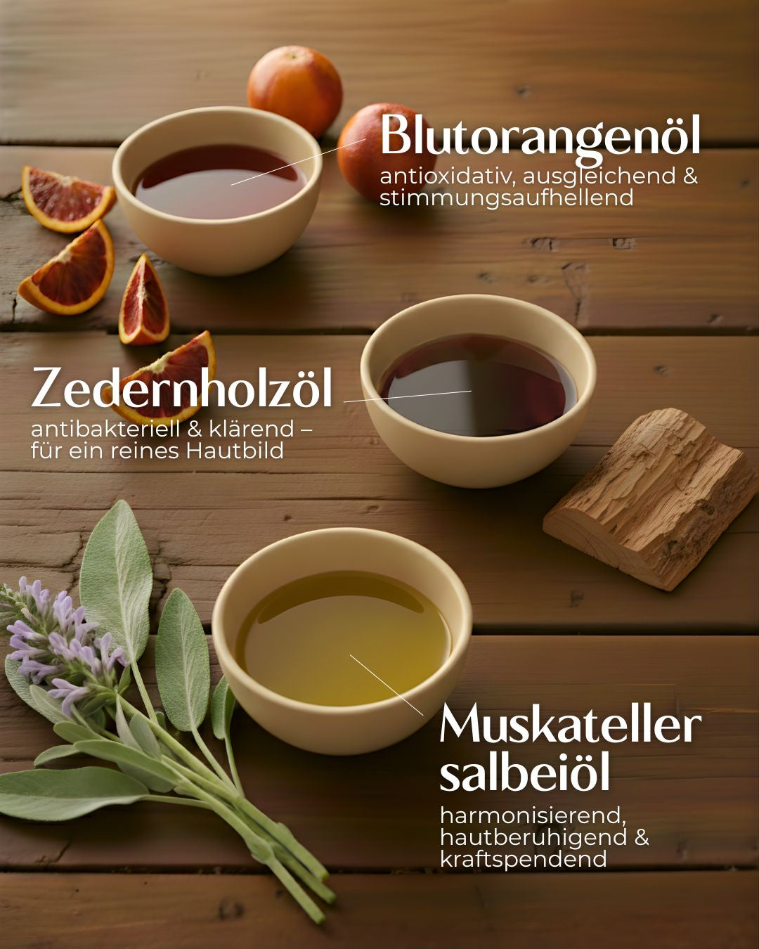 Blutorange mit Zedernholz &amp; Muskatellersalbei - Detailansicht