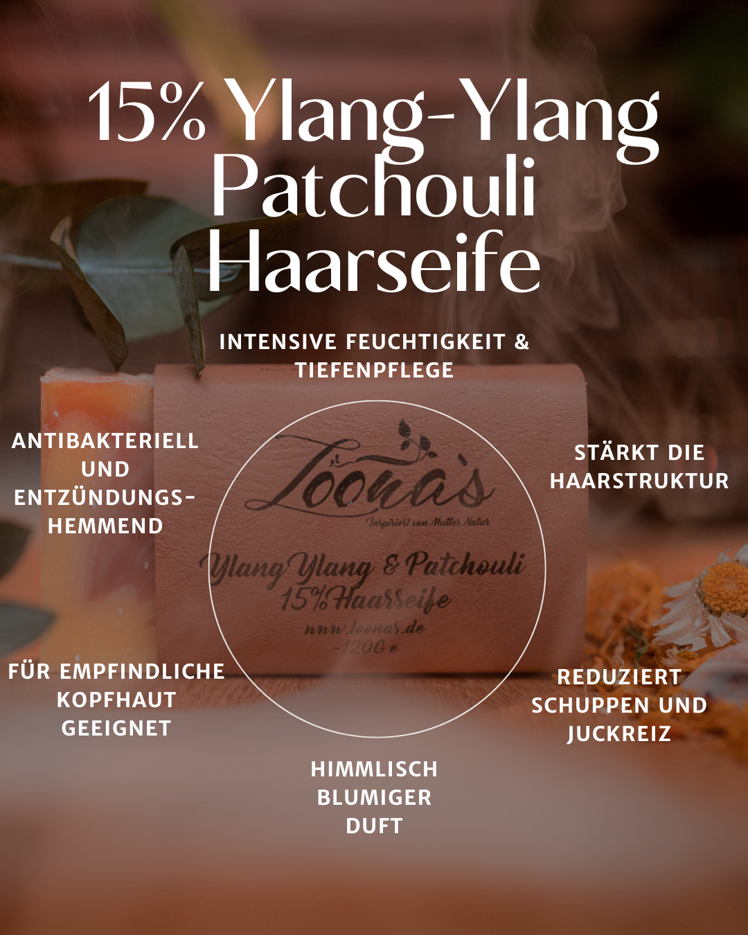 15% Ylang Ylang & Patchouli Haarseife (Beruhigend & Tiefenpflegend)