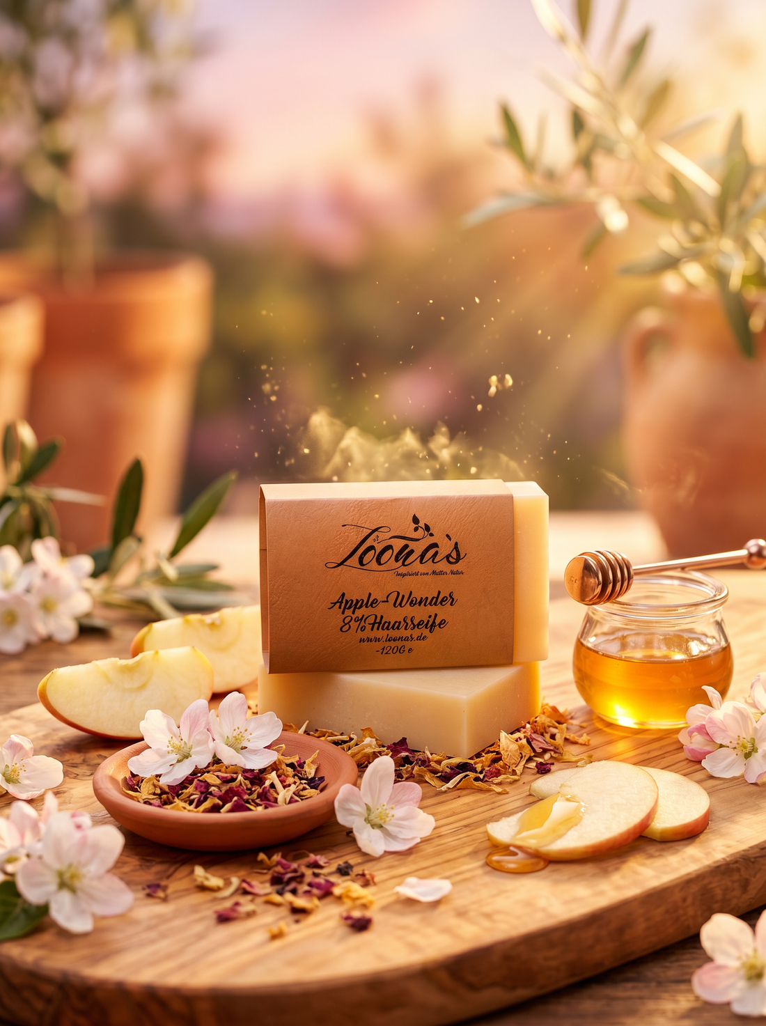 Loonas Apple-Wonder Haarseife 8% – Naturseife für Glanz und fluffig-weiches Haar
