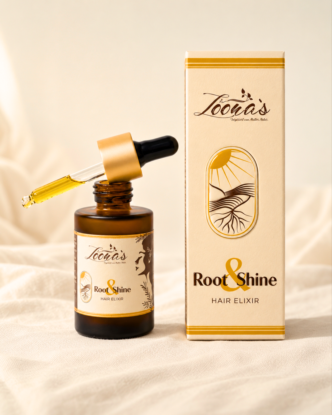 Root &amp; Shine Hair Elixir – Haaröl für gesunden Glanz ohne Silikone, Nahaufnahme