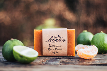 Rote Mandarine mit Patchouli &amp; Limette Naturseife