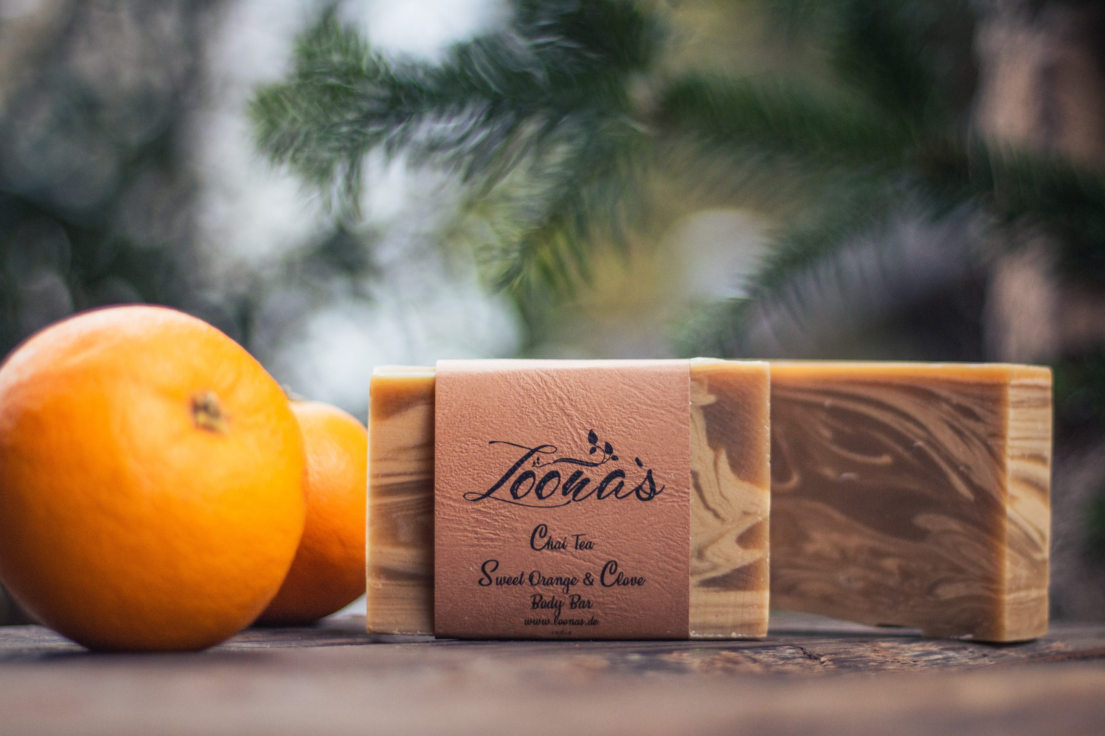Duschseife mit Chai Tee mit Blutorange &amp; Nelkenblätteröl Naturseife 